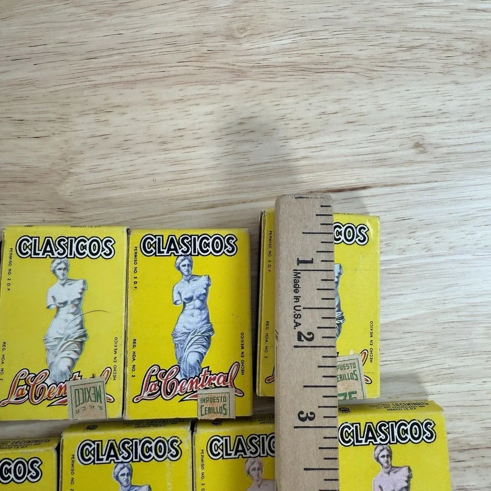 Vintage Mexican Matchbox Lot Of 14 Clasicos Matches NOS Cigars MCM  Decor Unique
